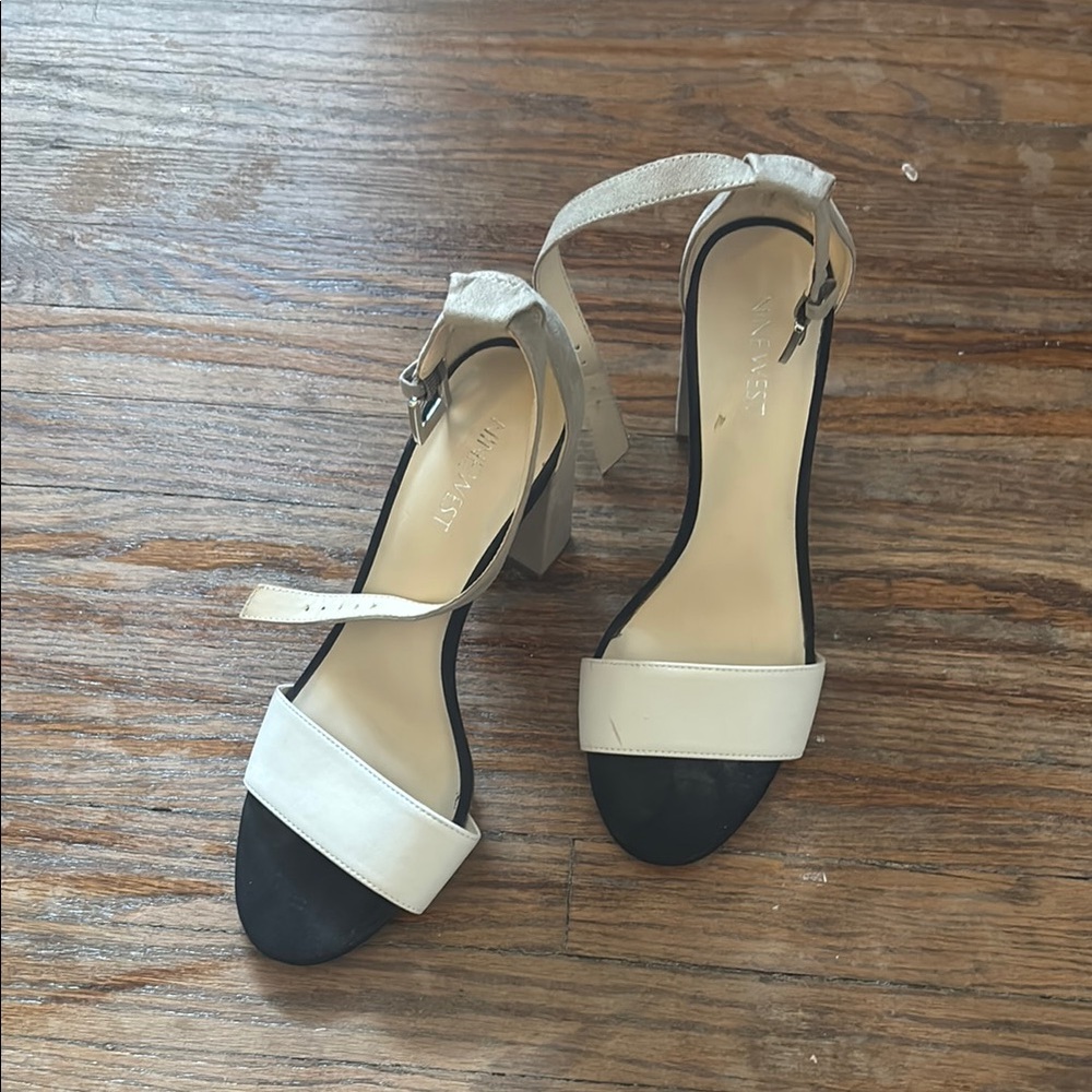 Nine West Black and Cream Heels with Minimalist Design